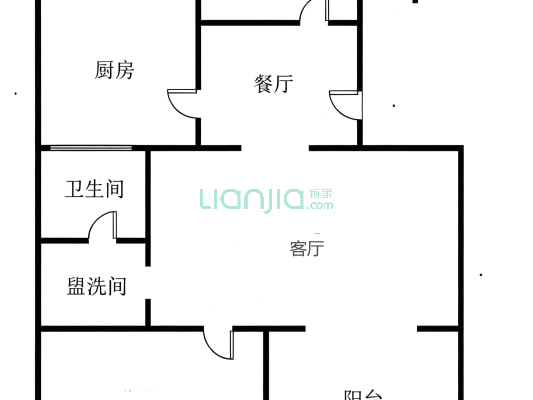 平安小区六号院 2室2厅 南 北-户型图