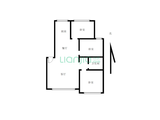 馨泰家园3室 ， 楼间距大，可以低首付，无捆绑-户型图