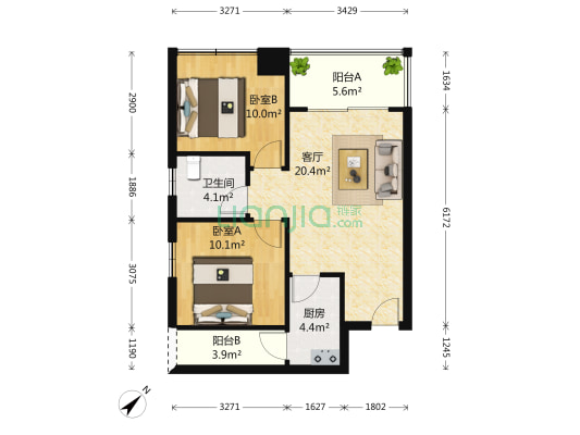 协信公馆 2室1厅1卫 79平方