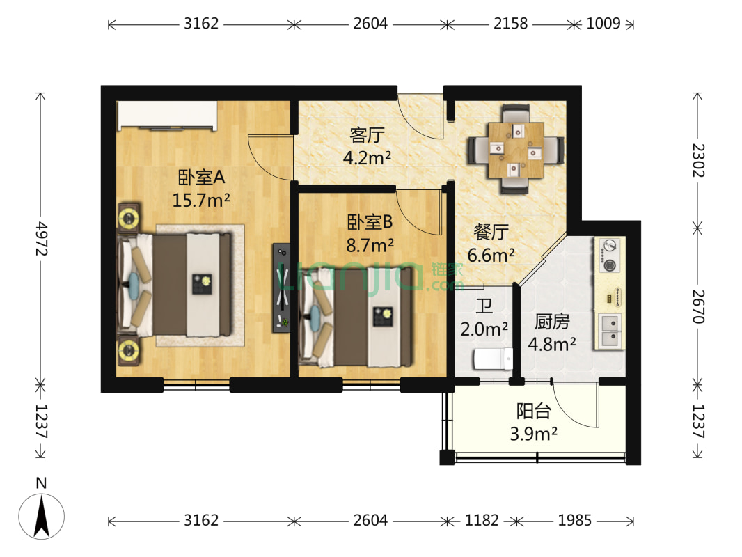 翠微东里 2室1厅 350万已下架