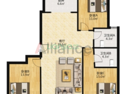 此房业主诚意卖，房本在手，没抵押，能贷款-户型图