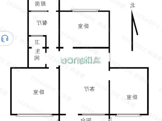 东安小区 3室2厅 南 北-户型图