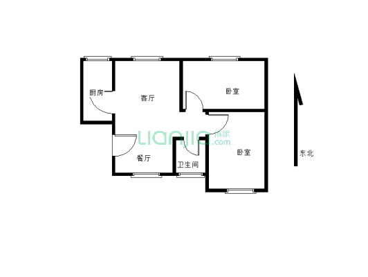上江北 新纪元 两室两厅 电梯房 急售-户型图