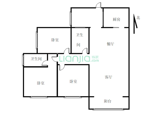 【精装电梯3室】开云世家3-2-1-2 129.00m²-户型图