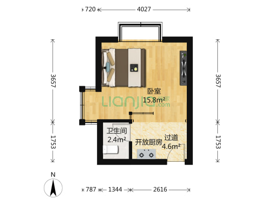 瑞纳康都 1室0厅1卫 35平方