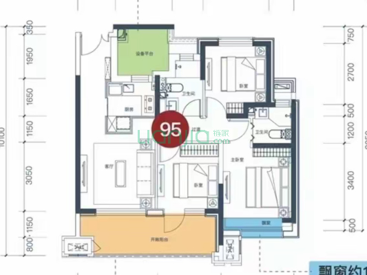 房子属于毛坯房，房主还没收房，工抵房-户型图