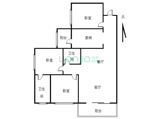 印江山3居室出售，带家装材料！-户型图