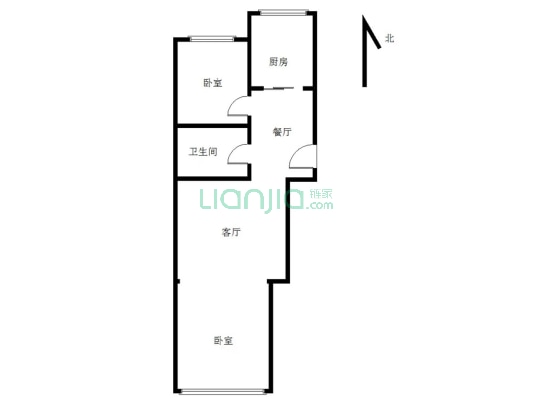 幸福家园(红山区) 2室2厅 南 北-户型图