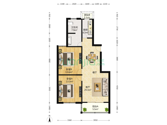 观景苑 2室2厅1卫 101平方