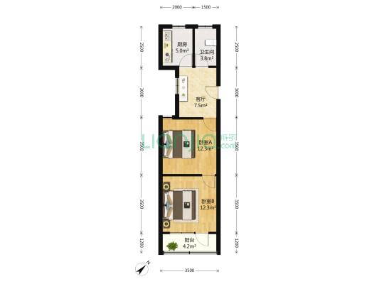 慈善街125弄 2室1厅1卫 58平方