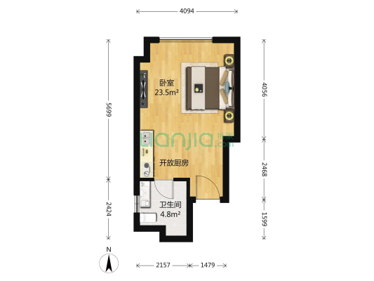 辉煌国际 1室0厅1卫 42平方