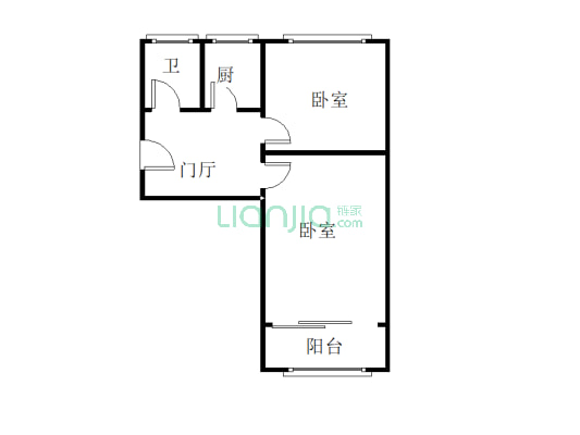 地质总局南院 2室1厅 南 北-户型图