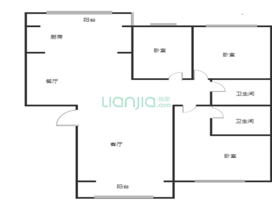 华阳公寓 小区干净整洁 采光好 无遮挡-户型图