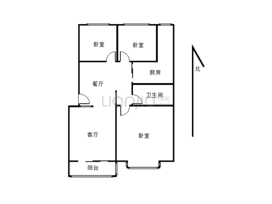 东升苑   三室两厅，交通便利，适合居住-户型图