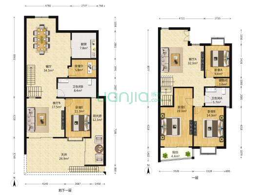 逸墅新苑 5室3厅2卫 199平方