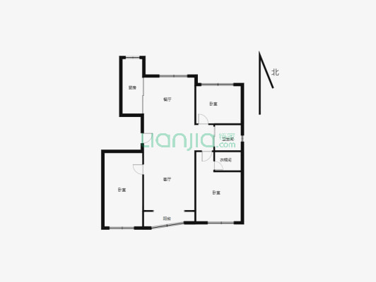 南湖北路 朗月星城 电梯住房 三室两厅  拎包入住-户型图