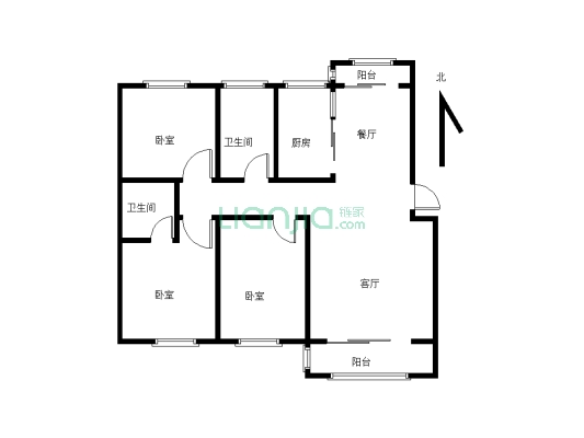 出售林海花园   步梯中层   三室两厅两卫-户型图