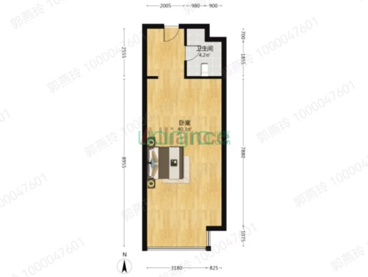 公园8090 4米8层高 大窗户 采光好 买一层带一层-户型图