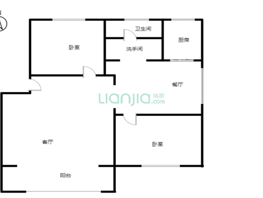 东安小区 2室2厅 南 北-户型图