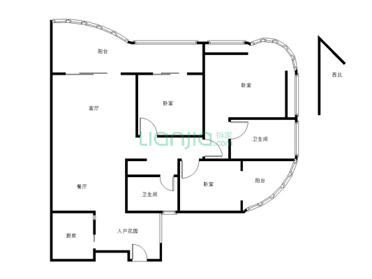 商务区 翰林名苑 电梯小区单价8000+ 现房出售-户型图