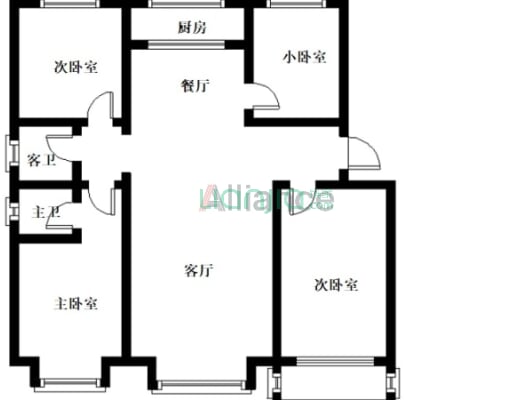 天保青花府 4室2厅 南 北-户型图