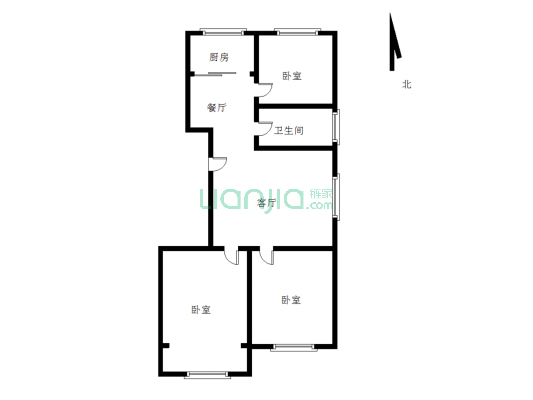 英金河畔3居室楼房精装修104平米出售-户型图