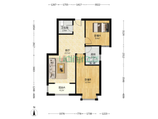 天保绿城！天保集团开发，交通便利！绿化高！-户型图