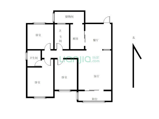 南乐兴乐花园三室两厅两卫 户型方正  适合居住-户型图