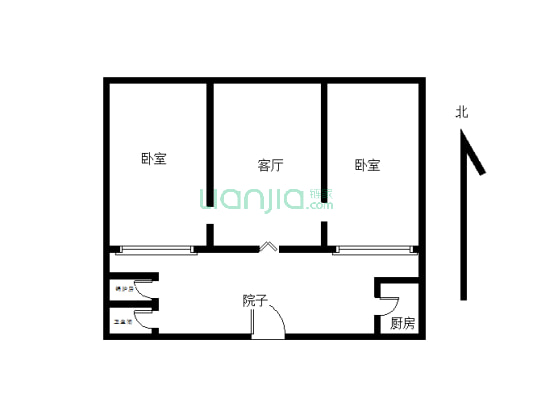 游福街 2室1厅 南 北-户型图