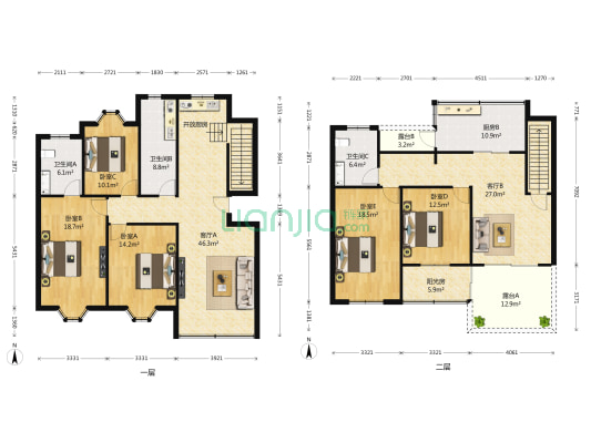 苏蠡花园 5室2厅3卫 205平方