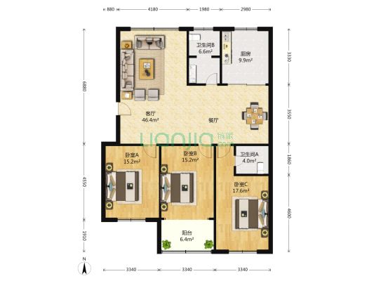 孙桥路428弄 3室2厅2卫 147平方