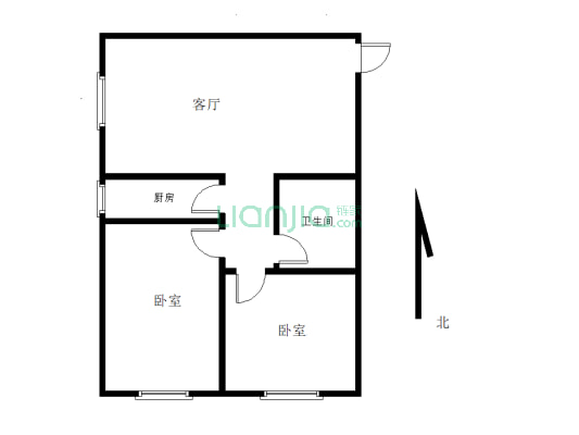 急售 益宏上海映象 两室两厅一卫 拎包入住 有证满两年-户型图