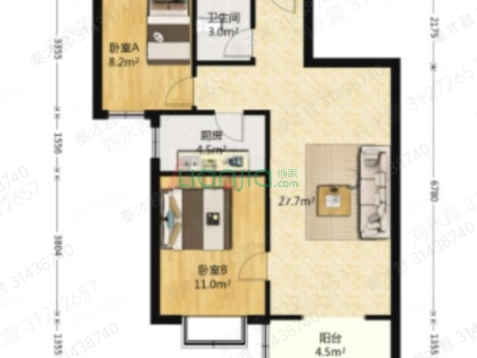 急售，精装未住。户型方正采光视野佳-户型图
