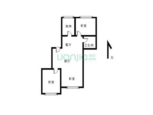 祥和家园2居室楼房89平米简单装修出售-户型图