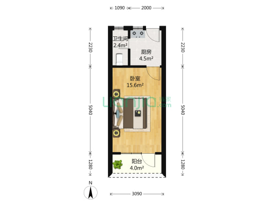 利西路126号 1室0厅1卫 32平方