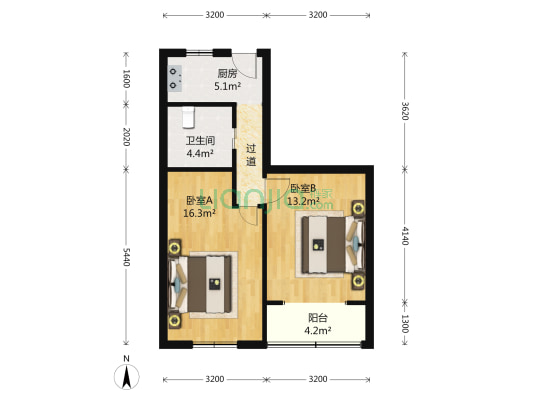 陆家浜大楼 2室0厅1卫 62平方