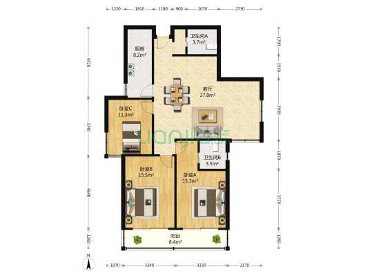 桂林西街101弄 3室2厅2卫 130平方