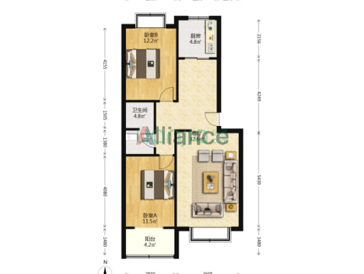 小区交通便利，配套服务完整，绿化优秀-户型图
