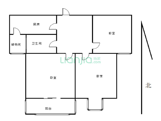 华运2室改3室，精装修，拎包入住，诚意出售-户型图