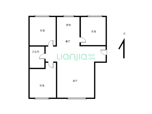 家和家美小区   116.96平米  明室明厅格局-户型图