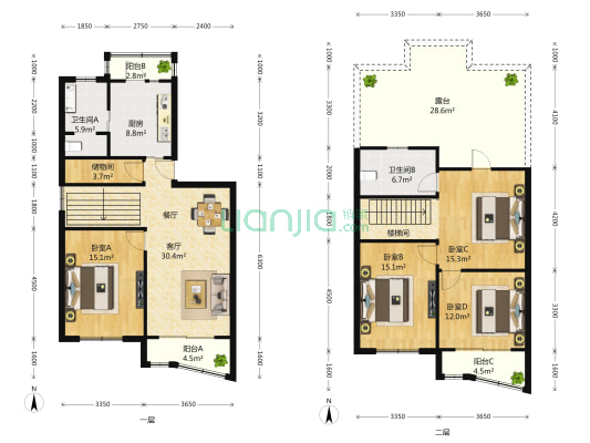 锦华苑 4室2厅2卫 163平方