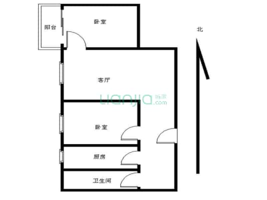 江南花园 2室2厅1卫 64平方