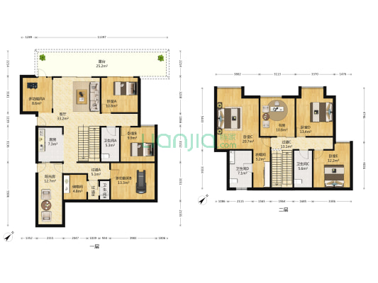 学府大道69号雨山前 8室1厅4卫 208平方