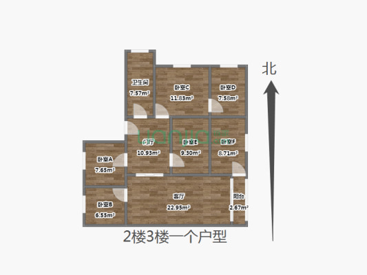 陕西营小区2层加3层加4层自键 房本259平实际使用380平-户型图
