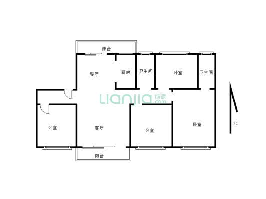 碧桂园 现房143平大4室，南北双阳台，有证可以贷款-户型图