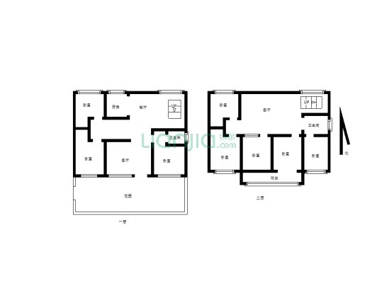 城区两层带院优质小别墅上下楼方便-户型图