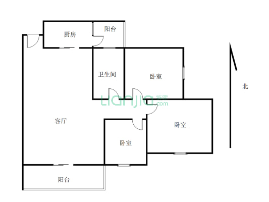 城南高新区   香山国际 低楼层  清水大套三-户型图