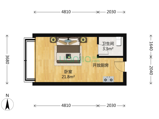 狮山峰汇 1室1厅 东南