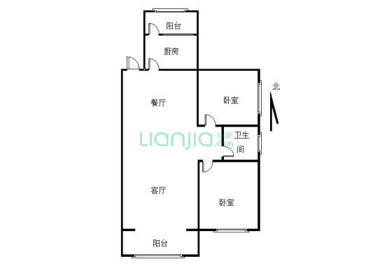 【优质2室】两江嘉苑2-2-1-1 88.00m²-户型图