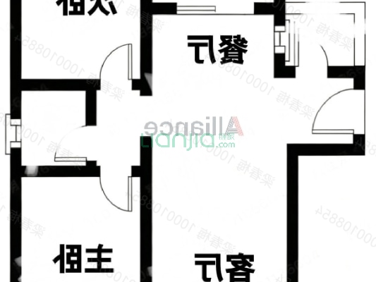 精装修南北通透两居 集中供暖 带车位-户型图